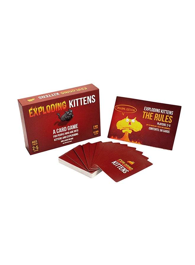 Exploding Kittens - 56-Piece Exploding Kittens Card Game Set In Vibrant Colors 7+ Years Kids 2.3x3.5inch - Image 1