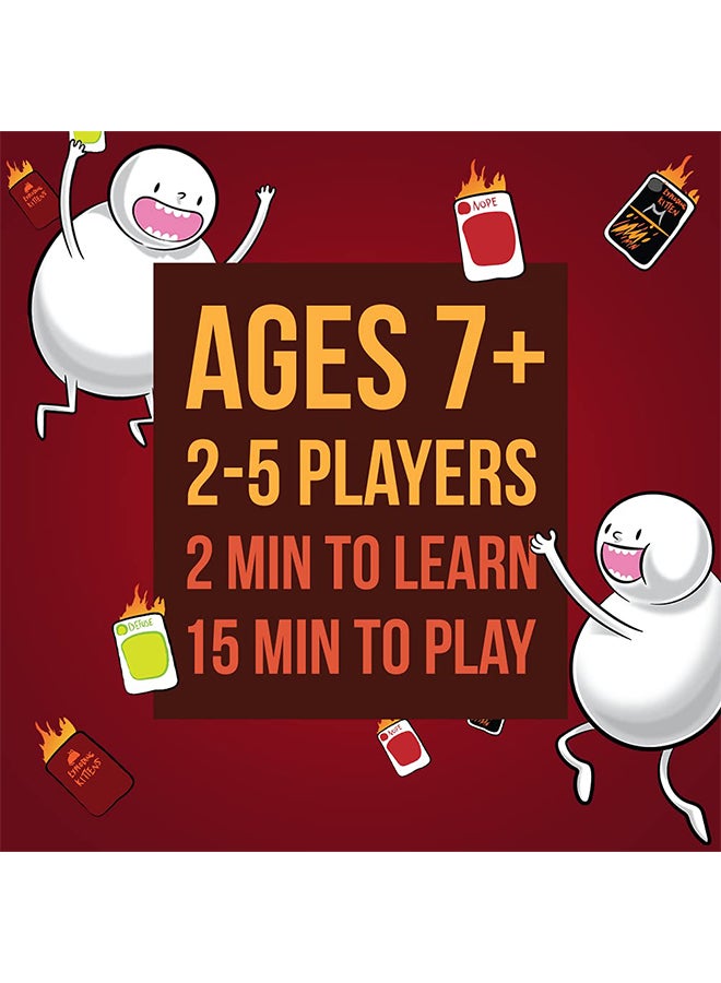 Exploding Kittens - 56-Piece Exploding Kittens Card Game Set In Vibrant Colors 7+ Years Kids 2.3x3.5inch - Image 1