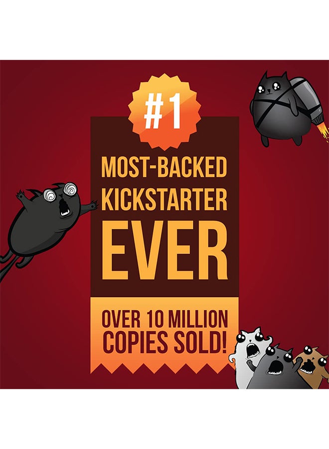 Exploding Kittens - 56-Piece Exploding Kittens Card Game Set In Vibrant Colors 7+ Years Kids 2.3x3.5inch - Image 1