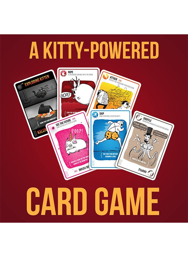 Exploding Kittens - 56-Piece Exploding Kittens Card Game Set In Vibrant Colors 7+ Years Kids 2.3x3.5inch - Image 1