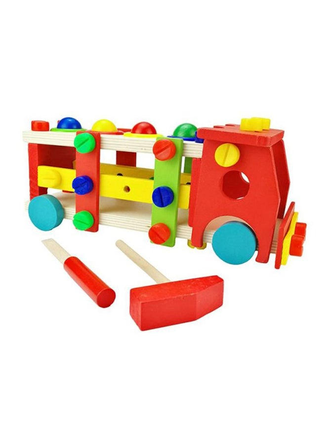 Sharpdo - 2 In 1 Diy Screw Car Vehicle Hammer Ball Reassembly Multi Function Building Block Play Set Toy For Kids 10x10x10cm - Image 1