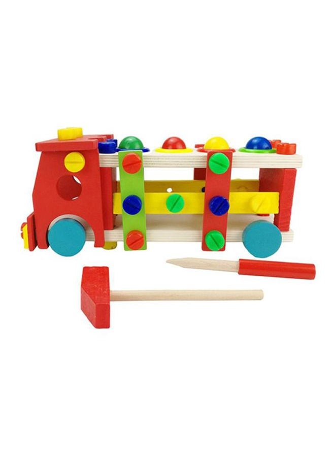 Sharpdo - 2 In 1 Diy Screw Car Vehicle Hammer Ball Reassembly Multi Function Building Block Play Set Toy For Kids 10x10x10cm - Image 1