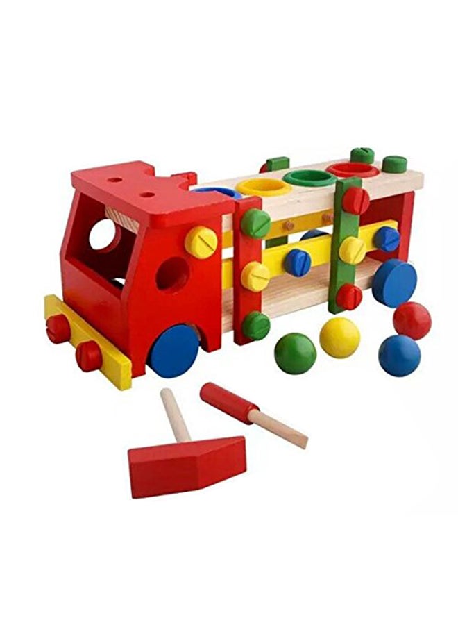 Sharpdo - 2 In 1 Diy Screw Car Vehicle Hammer Ball Reassembly Multi Function Building Block Play Set Toy For Kids 10x10x10cm - Image 1