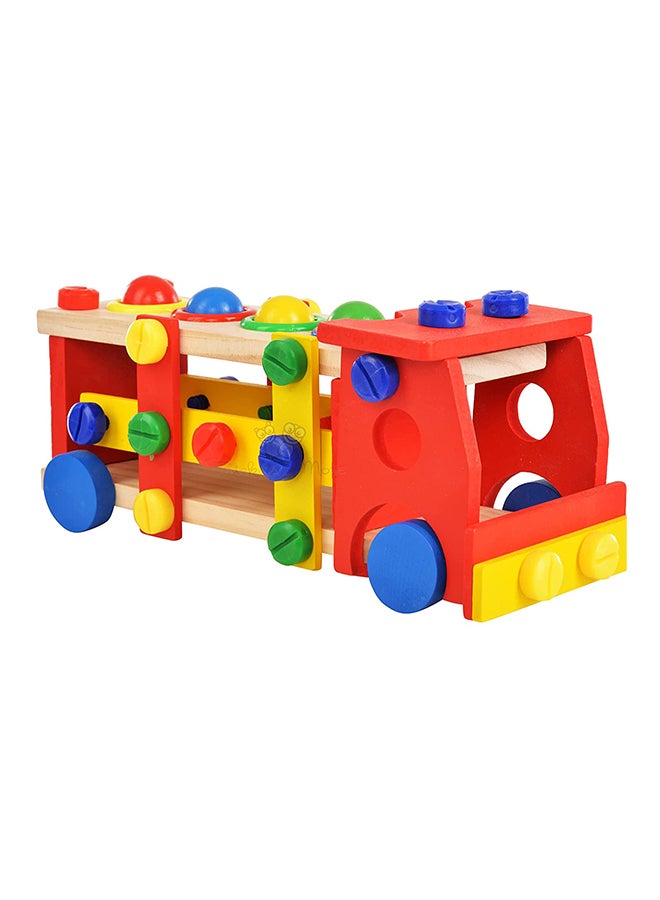 Sharpdo - 2 In 1 Diy Screw Car Vehicle Hammer Ball Reassembly Multi Function Building Block Play Set Toy For Kids 10x10x10cm - Image 1