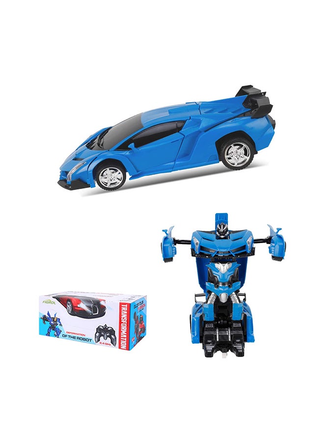 Transform Car Robot Remote Control With 360 Degree Rotation Function Blue - Image 1