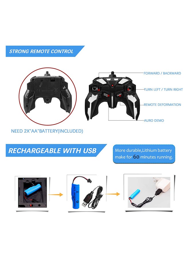 Transform Car Robot Remote Control With 360 Degree Rotation Function Blue - Image 5