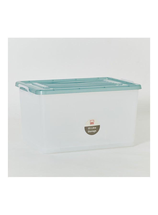 هوم بوكس صندوق تخزين شفّاف من وانا - 55 لتر شفاف/ أزرق 65 x 40سم - Image 1