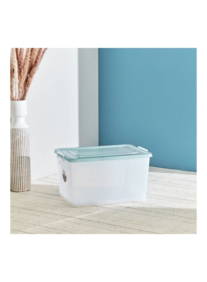 هوم بوكس صندوق تخزين شفّاف من وانا - 55 لتر شفاف/ أزرق 65 x 40سم - Image 2