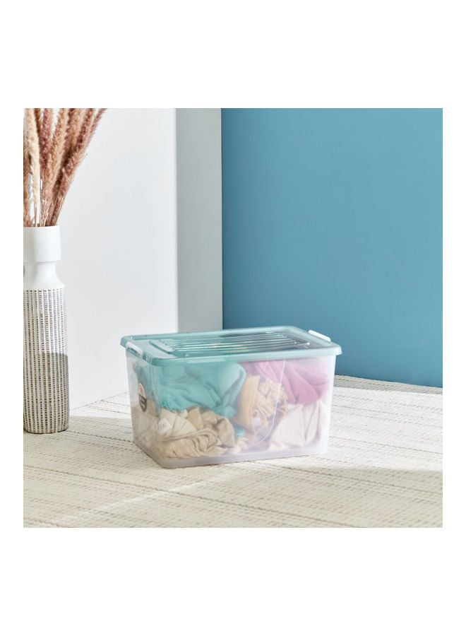 هوم بوكس صندوق تخزين شفّاف من وانا - 55 لتر شفاف/ أزرق 65 x 40سم - Image 3
