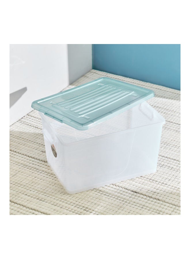 هوم بوكس صندوق تخزين شفّاف من وانا - 55 لتر شفاف/ أزرق 65 x 40سم - Image 4