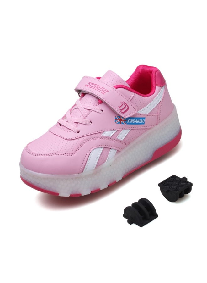 Generic Fashion Shine Double Round Shoes Pink  - Image 1