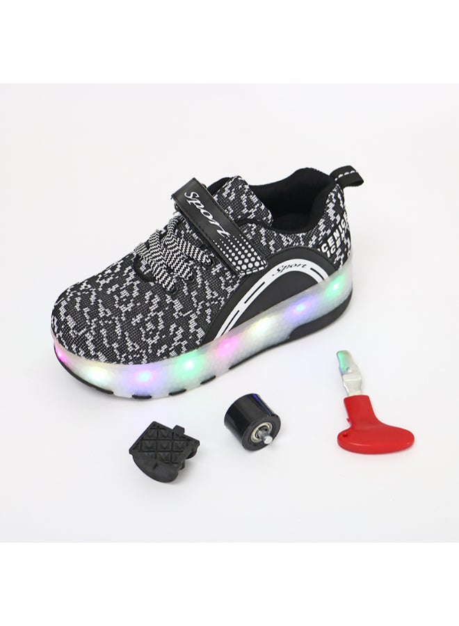 Double-Wheel Shakers Full-Wheel Lamps Shoes Grey  - Image 1