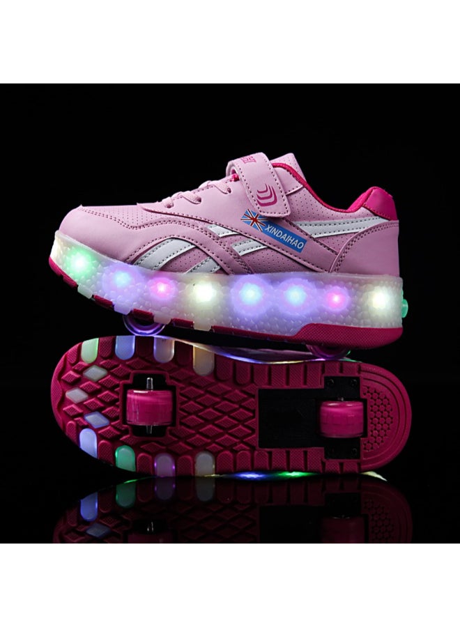 Generic Fashion Shine Double Round Shoes Pink  - Image 3