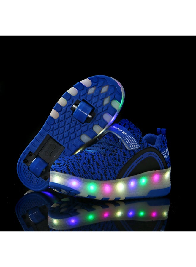 Generic Double-Wheel Shakers Full-Wheel Lamps Shoes Blue  - Image 2