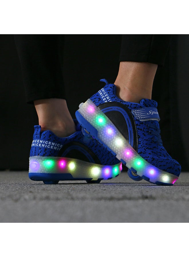 Generic Double-Wheel Shakers Full-Wheel Lamps Shoes Blue  - Image 3