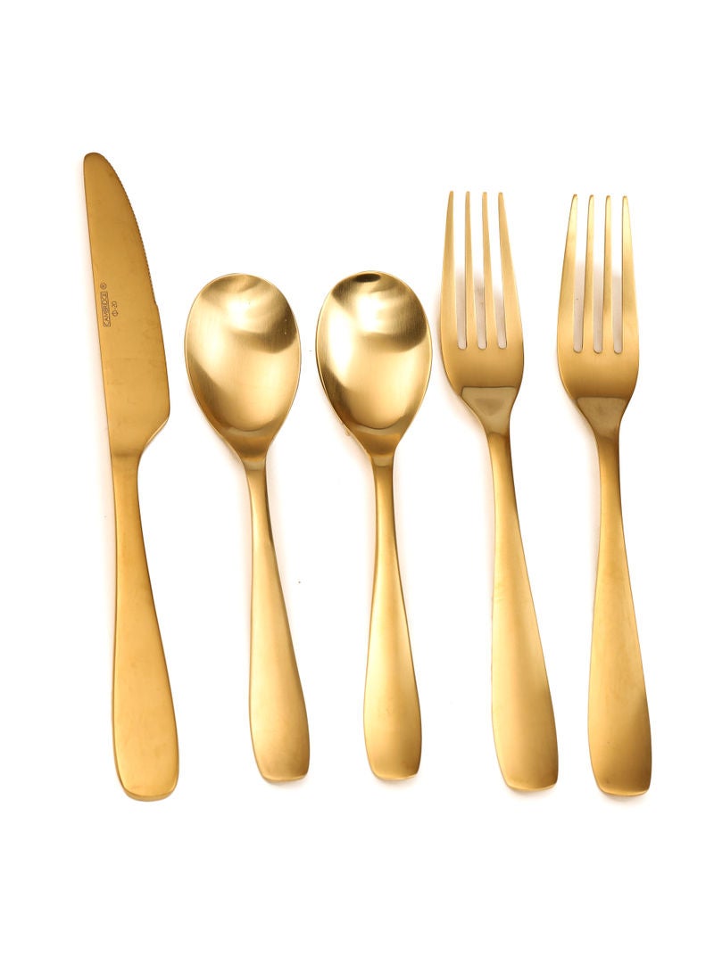 هوم تاون طقم أدوات مائدة مكوّن من 20 قطعة ذهبي - Image 1