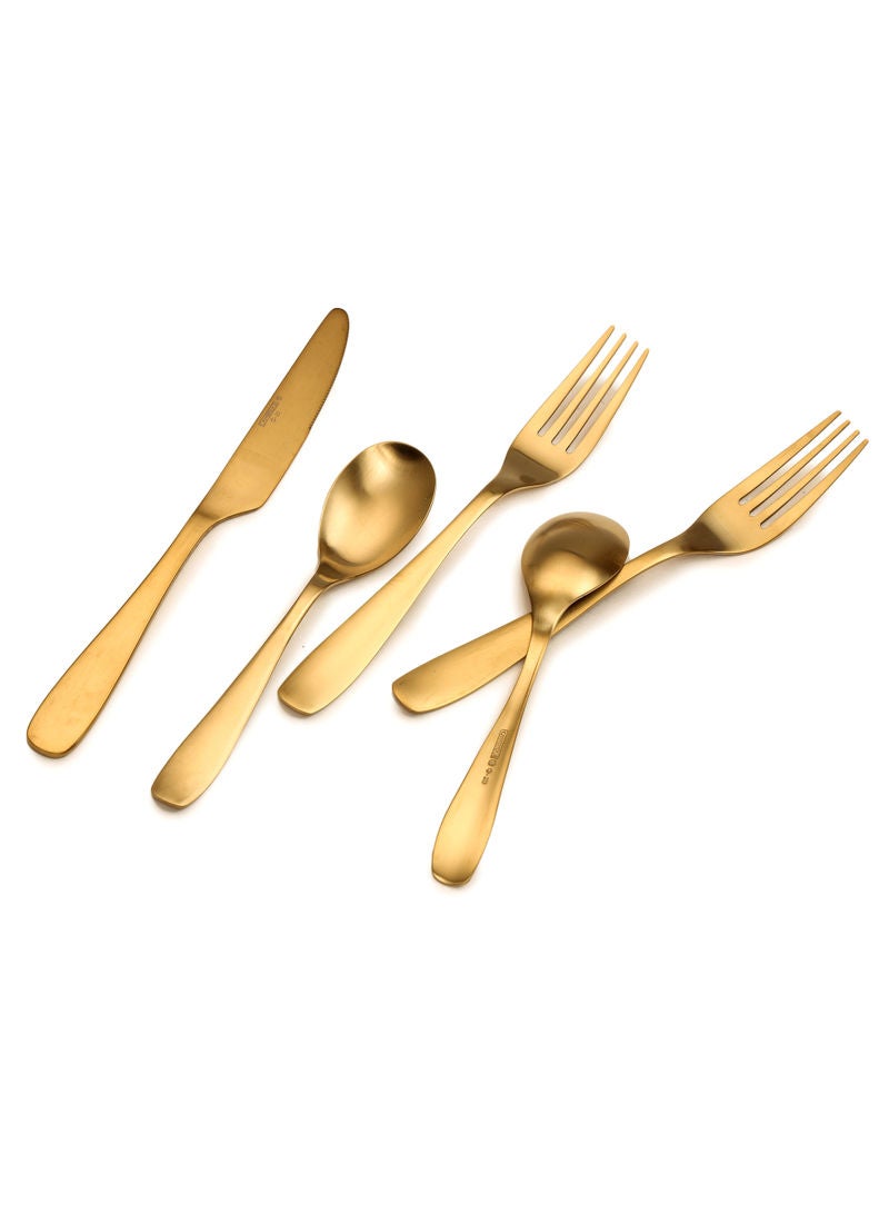 هوم تاون طقم أدوات مائدة مكوّن من 20 قطعة ذهبي - Image 2