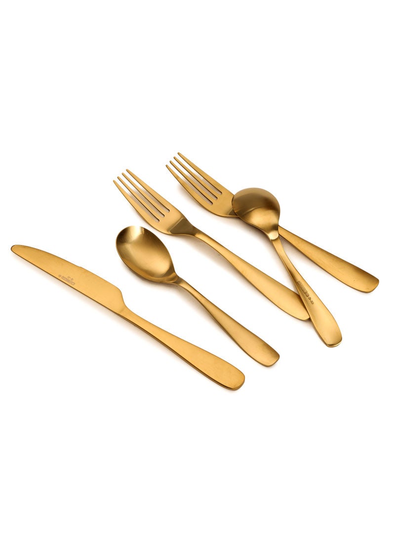 هوم تاون طقم أدوات مائدة مكوّن من 20 قطعة ذهبي - Image 3