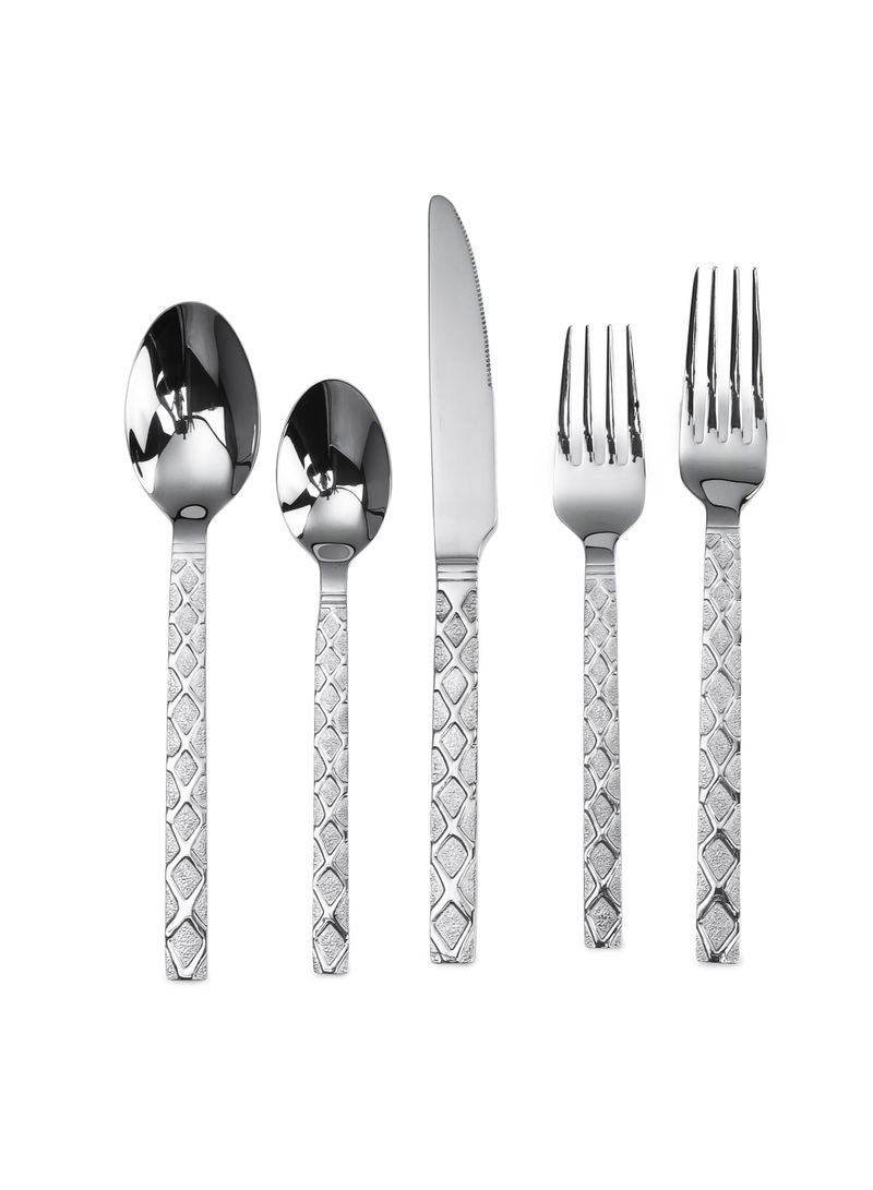 هوم تاون 20-Piece Jewel Detail Flatware Cutlery Set Mirror Finish - Image 1
