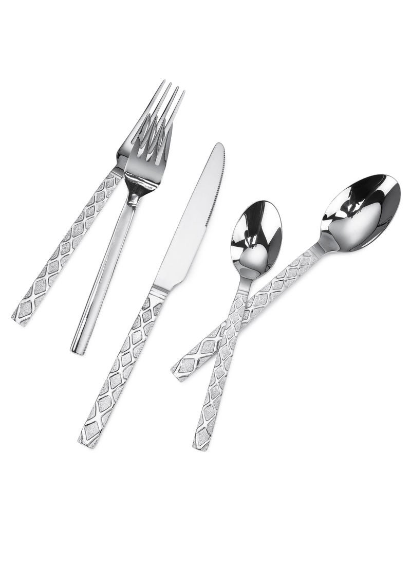 هوم تاون 20-Piece Jewel Detail Flatware Cutlery Set Mirror Finish - Image 3