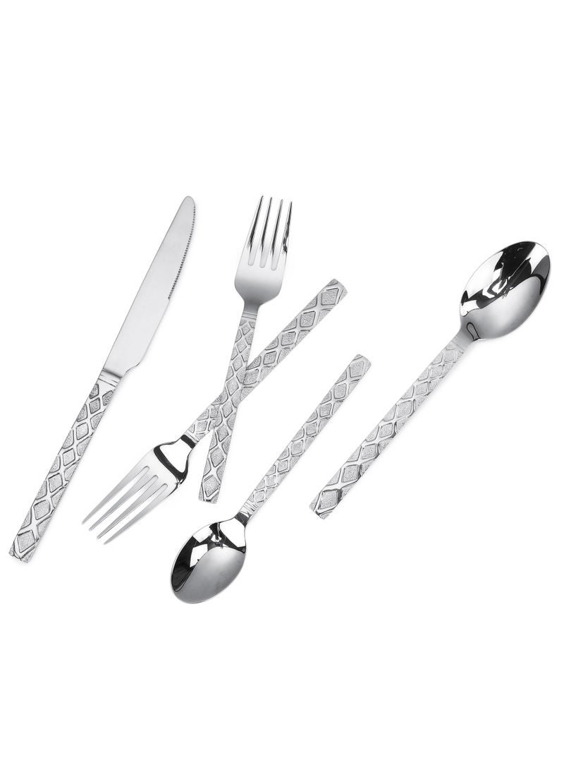 هوم تاون 20-Piece Jewel Detail Flatware Cutlery Set Mirror Finish - Image 4