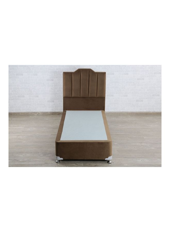 Pan Home - Camelback Divan Base Bed Brown 100x200cm - Image 1