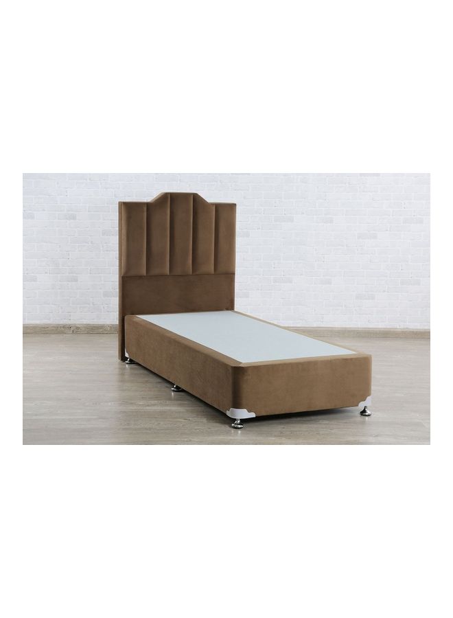 Pan Home - Camelback Divan Base Bed Brown 100x200cm - Image 1