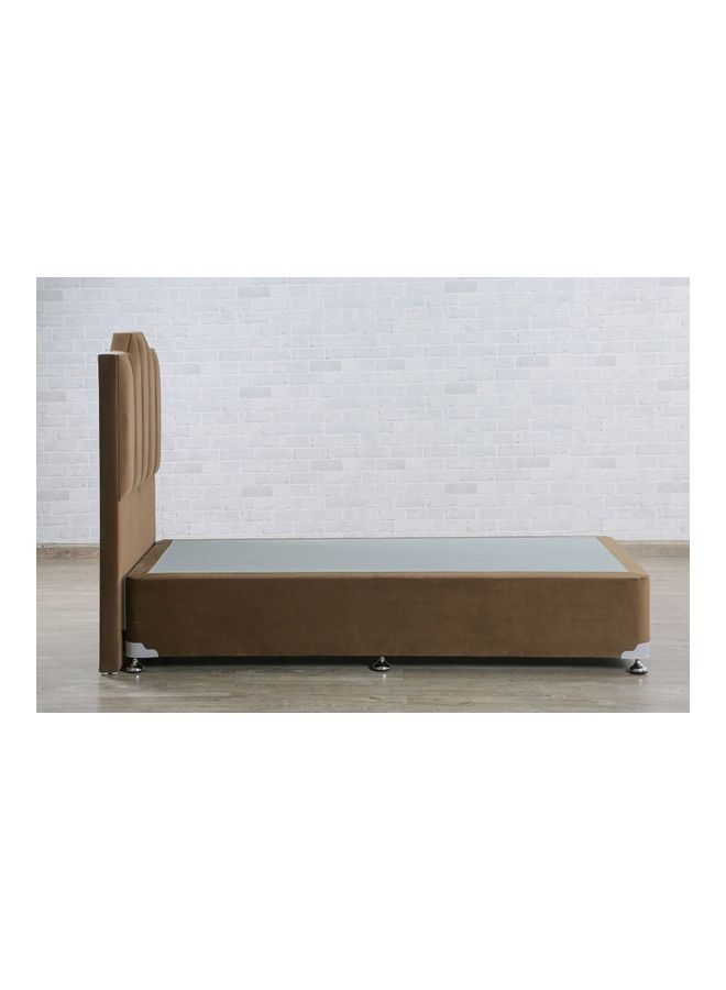 Pan Home - Camelback Divan Base Bed Brown 100x200cm - Image 1
