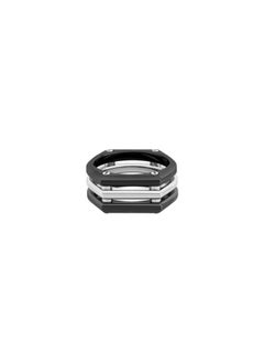 MICHEL HERBELIN Gun Plating And Stainless Steel Ring 