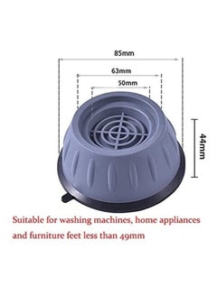 Toshionics 4-Piece Anti-Vibration Foot Pads for Universal Washing Machines Grey  - Image 2
