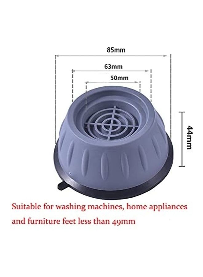 Toshionics - 4-Piece Anti-Vibration Foot Pads for Universal Washing Machines Grey - Image 1
