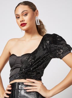 FEMME LUXE Corset Crop Top Black  - Image 2
