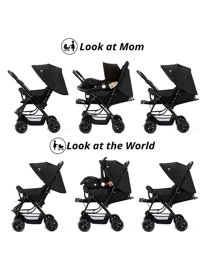 TEKNUM - Reversible Trip Stroller And Infant Car Seat Wide Canopy And Seat - Black - Image 1