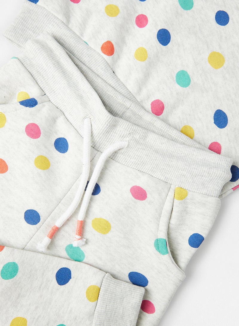 MINOTI Kids Dot Print Sweatshirt and Joggers Set Grey - Image 3