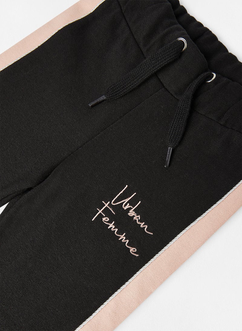 MINOTI - Kids Contrast Stripe Joggers Black - Image 1