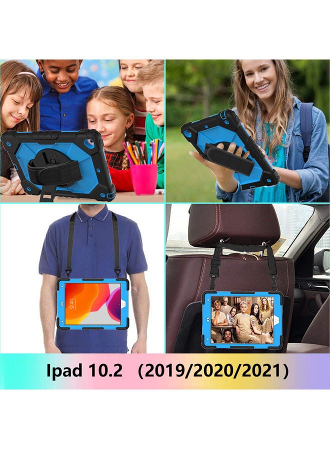 Rock Pow Protective Case Cover For Apple iPad 10.2 inch 2021/2020/2019(9th/8th/7th) Gen Black/Blue - Image 2
