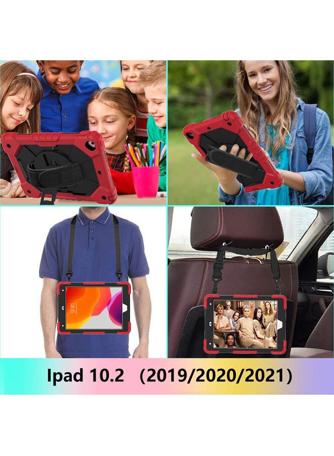 Rock Pow Protective Case Cover For Apple iPad 10.2 inch 2021/2020/2019(9th/8th/7th) Gen Red/Black - Image 2