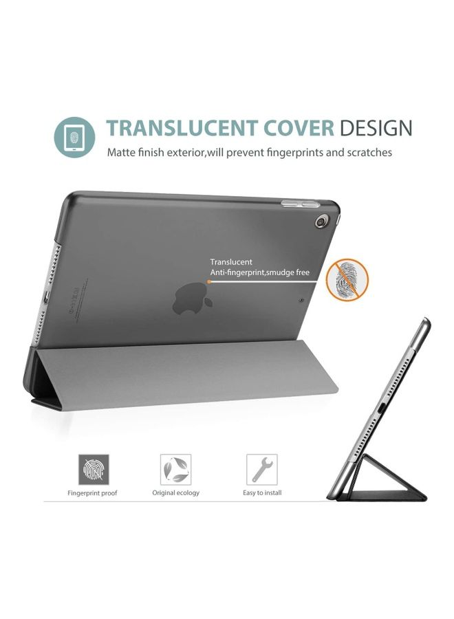 Rock Pow Slim Stand Hard Shell Protective Smart Cover with Tempered Glass Screen Protector for 10.2 inch iPad 9th/8th/7th Generation Grey - Image 3