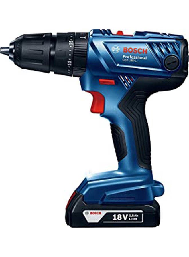 BOSCH Gsb 180-Li Cordless Combi Drill Professional - 1 Battery Blue-Black 13mm  - Image 1