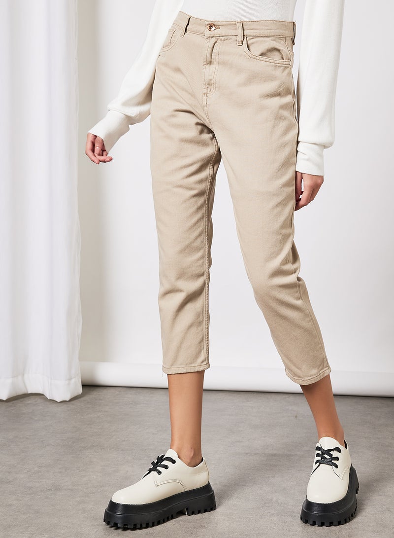 Cropped Straight Pants Beige - v1636534581/N44659056V_1