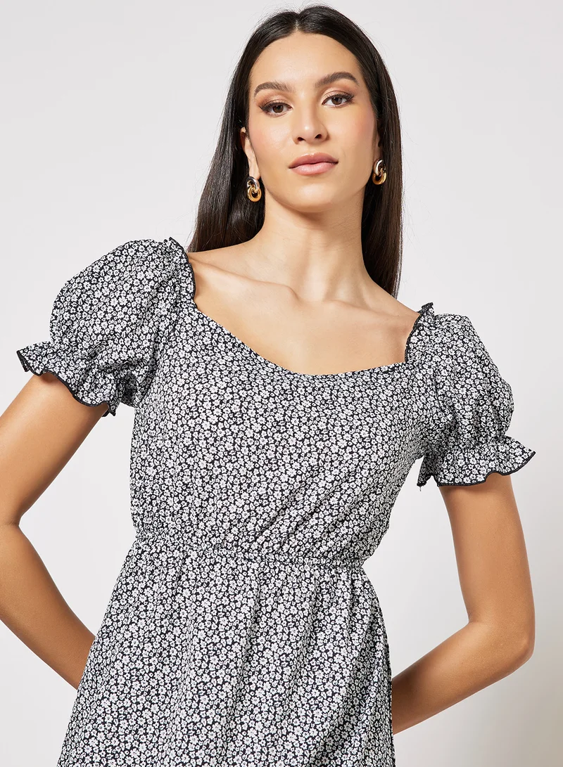 LABEL RAIL Floral Print Mini Dress Multicolour
