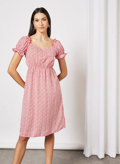 LABEL RAIL Floral Print Mini Dress Pink