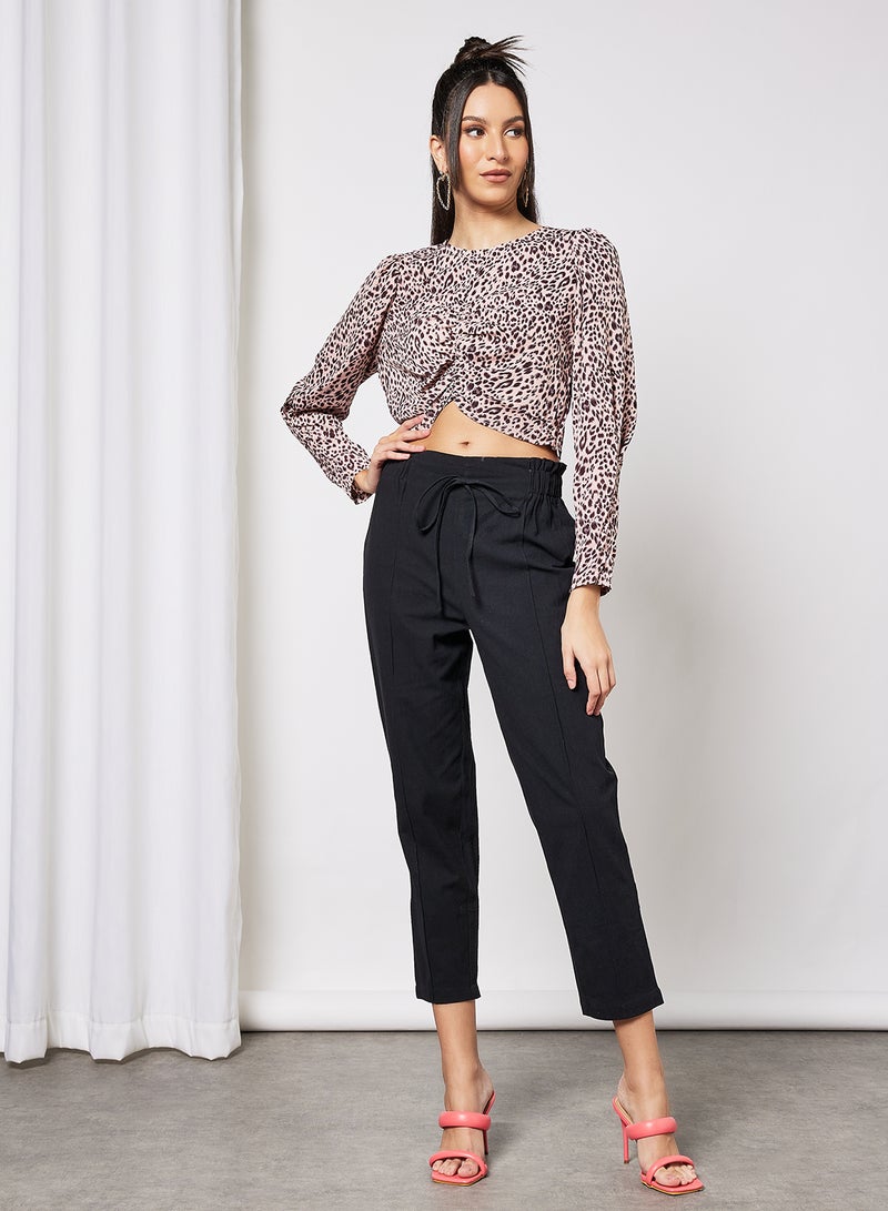 Elasticated Cropped Pants Black - v1636534591/N48065078V_2