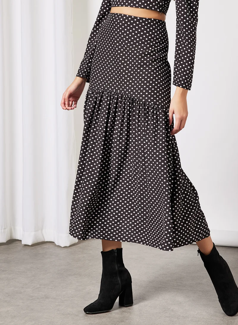 LABEL RAIL Polka Dot Print Skirt