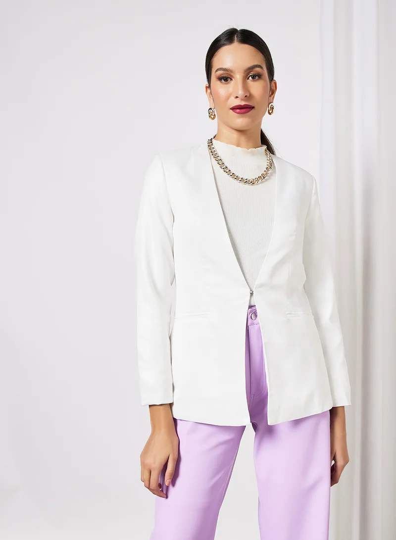 LABEL RAIL Open Front Coat White