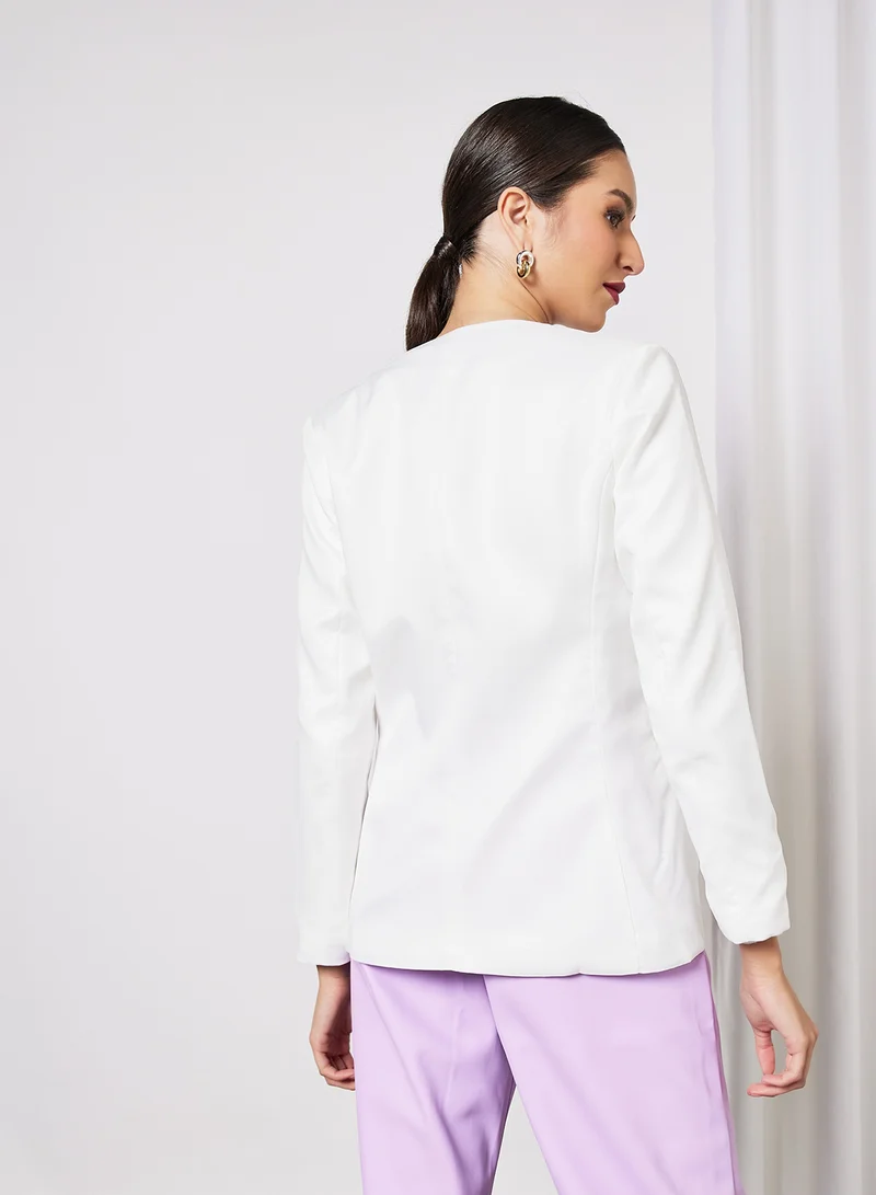 LABEL RAIL Open Front Coat White