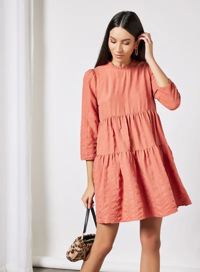 LABEL RAIL Tiered Mini Dress Red