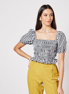 LABEL RAIL Shirred Crop Top Black  - Image 1