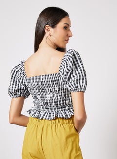 LABEL RAIL Shirred Crop Top Black  - Image 3