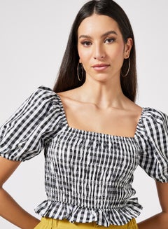 LABEL RAIL Shirred Crop Top Black  - Image 4
